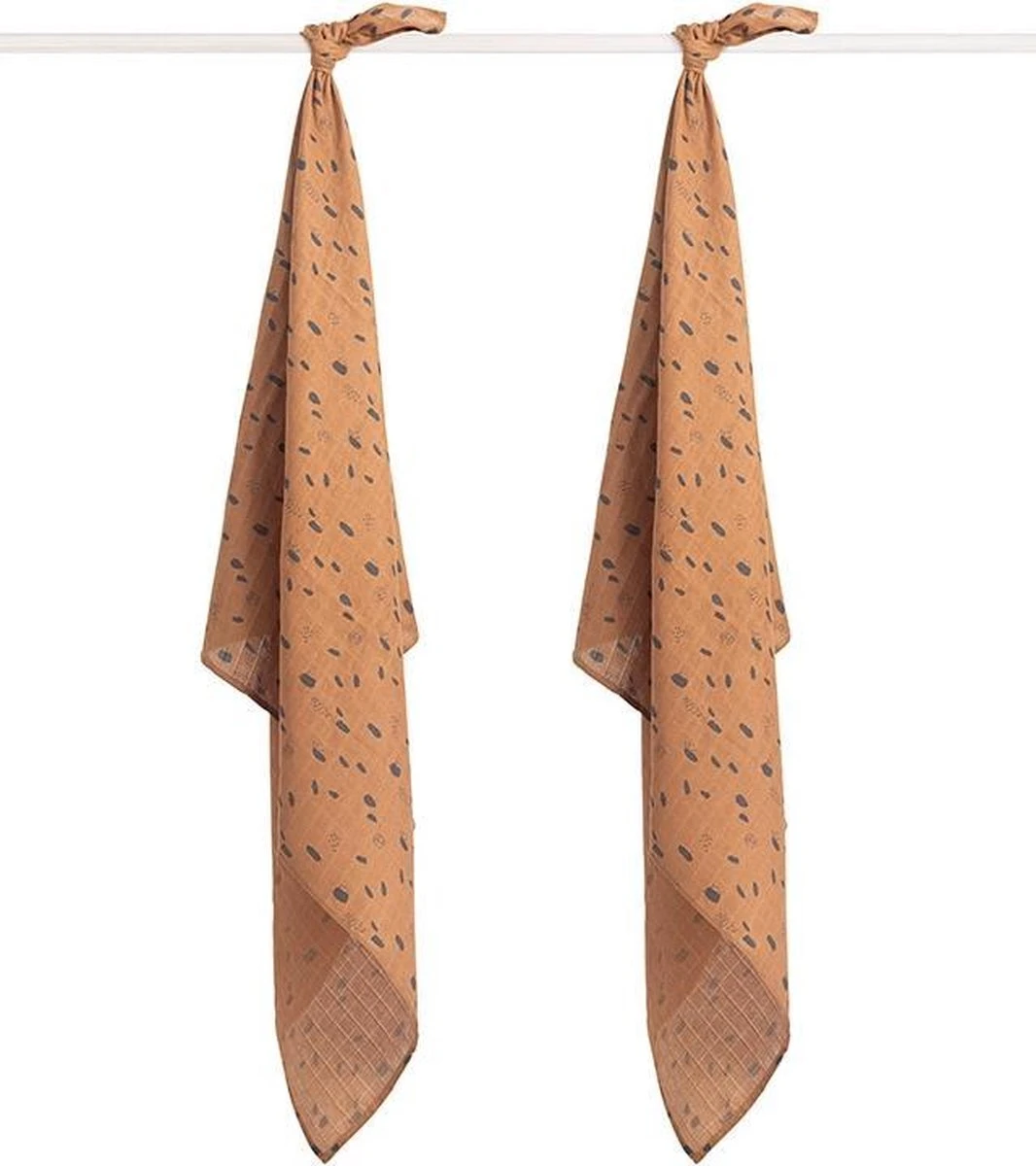 Jollein Hydrofiel Multidoek Spot 115x115cm - Caramel - 2 Stuks - Image 2