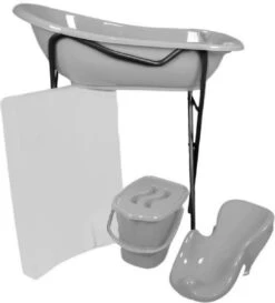 MamaLoes Lichtgrijs Badset Incl. Graphite Badstandaard
