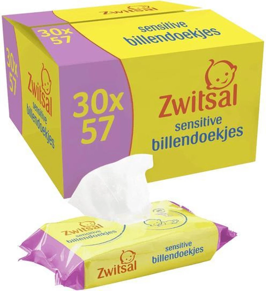 Zwitsal Sensitive Billendoekjes 1710 Babydoekjes 30 X 57 Stuks