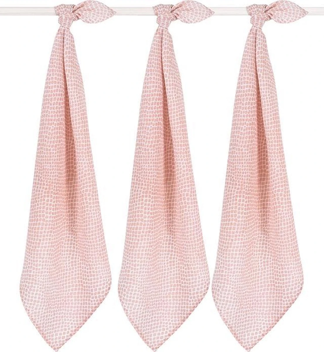 Jollein Hydrofiel Multidoek Snake 70x70cm - Pale Pink - 3 Stuks