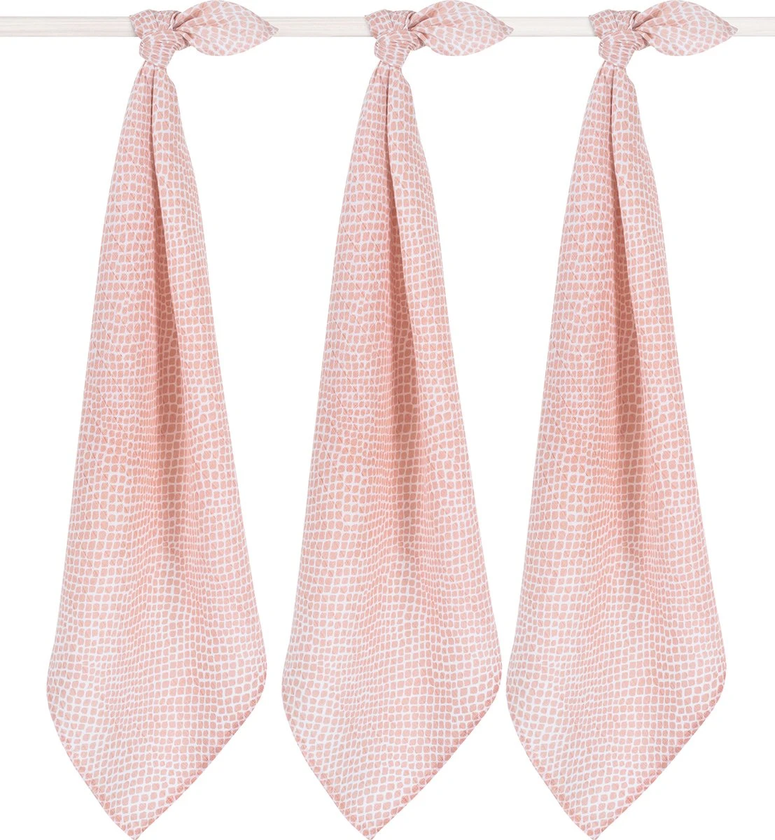 Jollein Hydrofiel Multidoek Snake 70x70cm - Pale Pink - 3 Stuks - Image 12