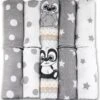 Hydrofiele Luiers - Hydrofiele Doeken - 70 X 80 Cm - 10 Pack – Grijs – Sterren - EU Gefabriceerd – FENSILO Hydrofiele Doeken