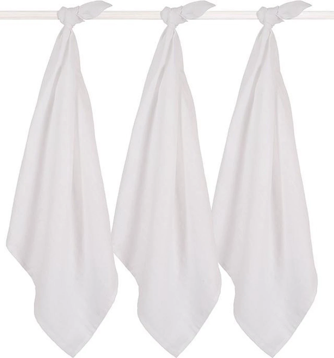 Jollein Hydrofiel Multidoek Basic 70x70cm - White - 3 Stuks - Image 3