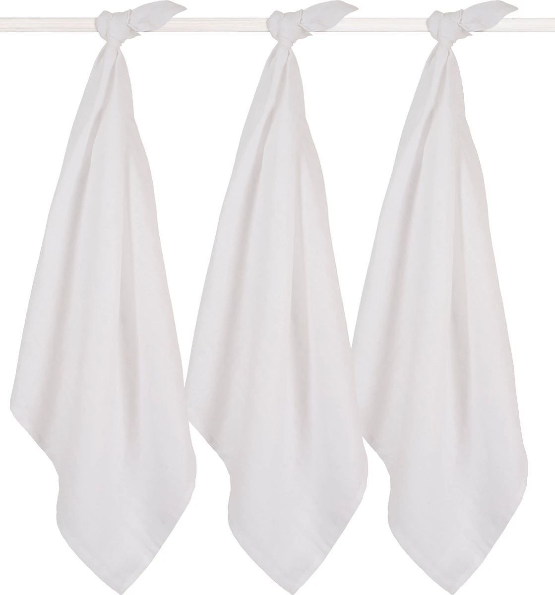 Jollein Hydrofiel Multidoek Basic 70x70cm - White - 3 Stuks - Image 2