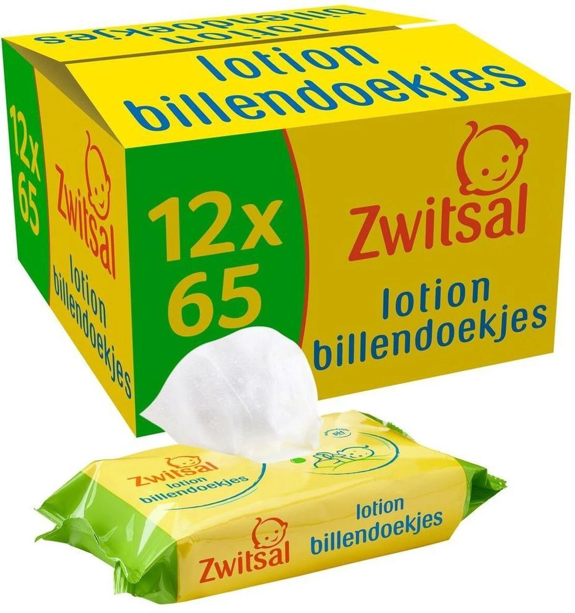 Zwitsal - Billendoekjes Lotion - 12 X 65 - 780 Babydoekjes