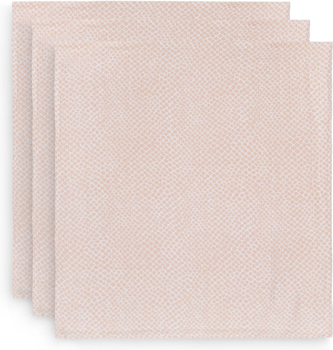 Jollein Hydrofiel Multidoek Snake 70x70cm - Pale Pink - 3 Stuks - Image 2