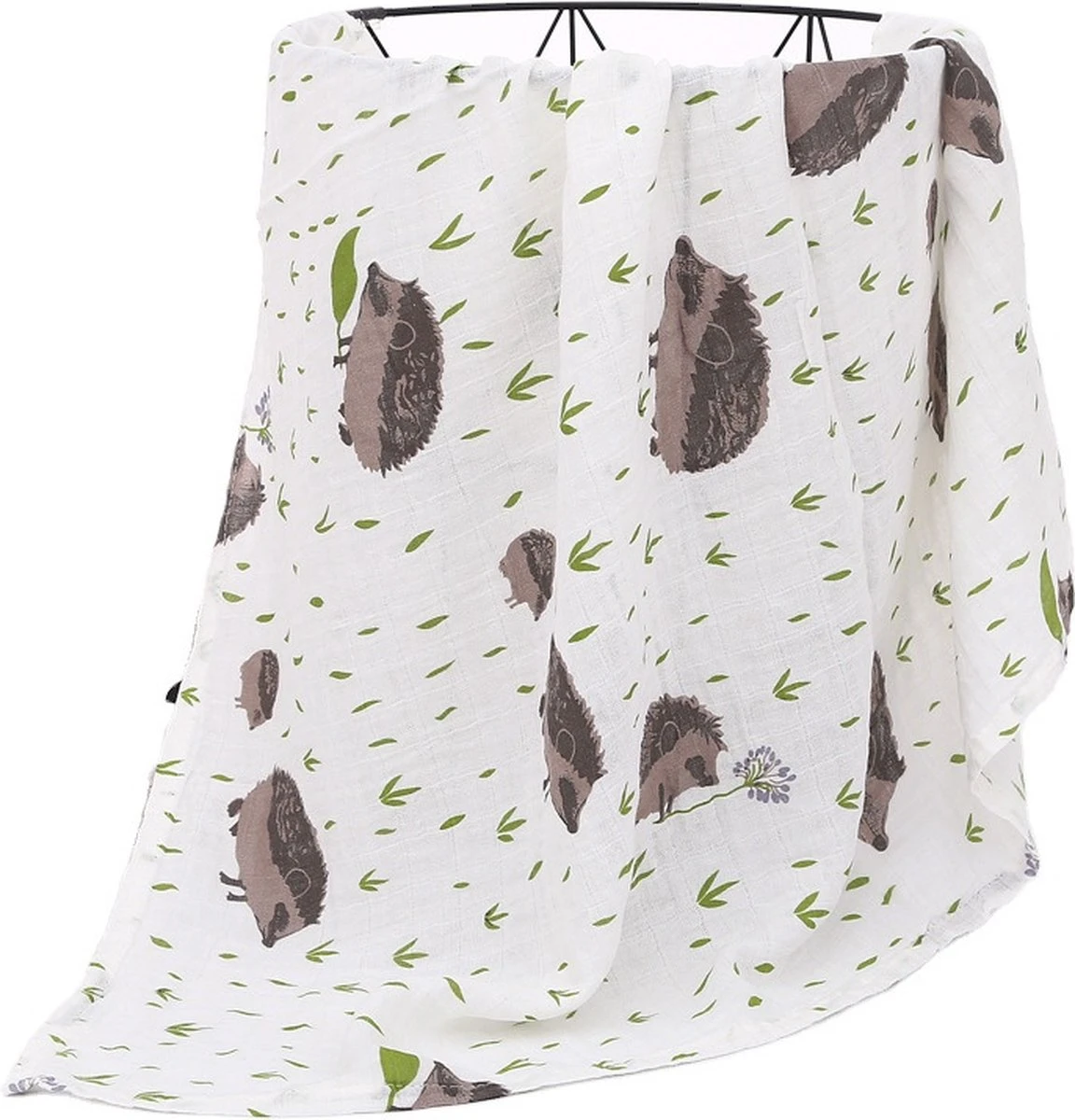 Set Van 2 | Hydrofiele Doeken XL - 120x120 Cm - Inbakerdoek - Egels - Swaddle Doek Groot - Hydrofiele Luier - Image 4