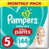 Pampers® Pampers Baby-Dry Nappy Pants Maat 5 - 144 Stuks - Maandbox - 12-17kg