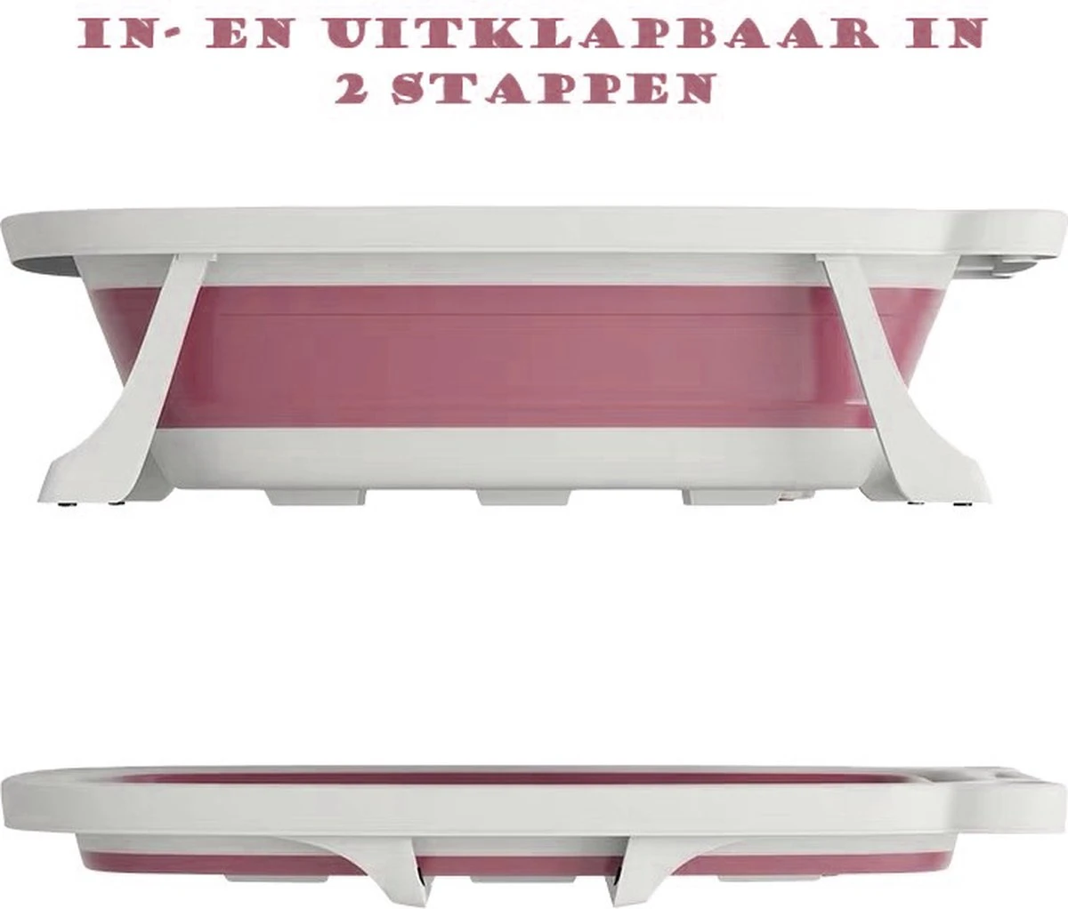 Babybadje - Peuterbadje - Opvouwbaar - Incl. Baby Badkussen - 84 Cm Lang - 0 Tot 3 Jaar - Roze - Image 4