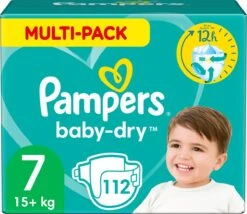 Pampers® Pampers Baby-Dry Luiers - Maat 7 (+15 Kg) - 112 Stuks - Multi-Pack