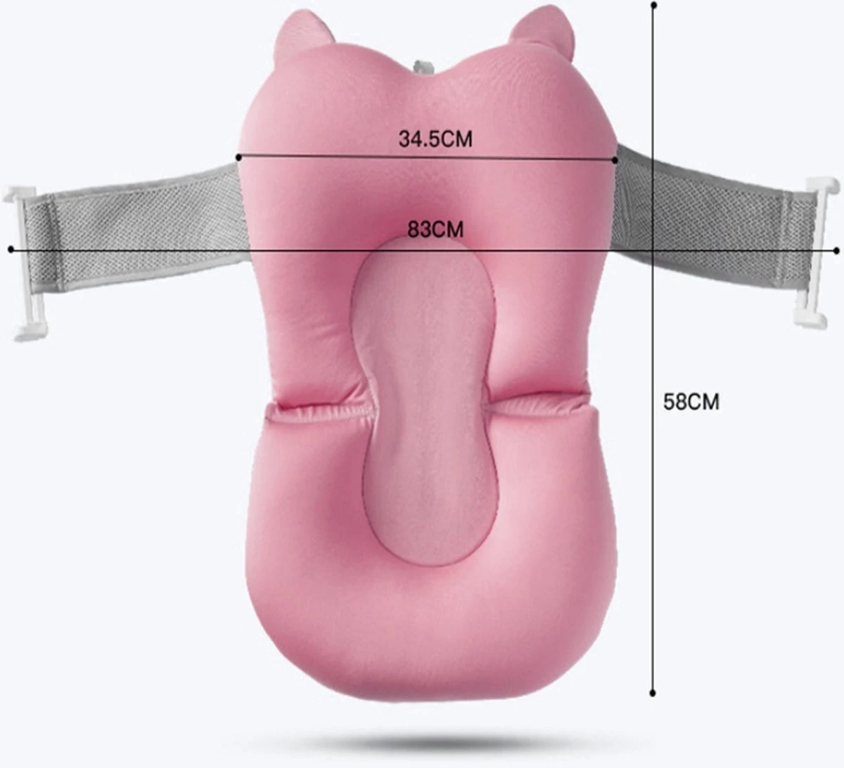 Babybadje - Peuterbadje - Opvouwbaar - Incl. Baby Badkussen - 84 Cm Lang - 0 Tot 3 Jaar - Roze - Image 7