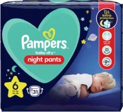 Pampers® Pampers Night Pants - Maat 6 (15kg+) - 31 Luierbroekjes - Nachtluiers