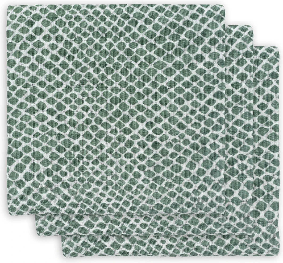 Jollein Hydrofiel Multidoek Snake 70x70cm - Ash Green - 3 Stuks - Image 2