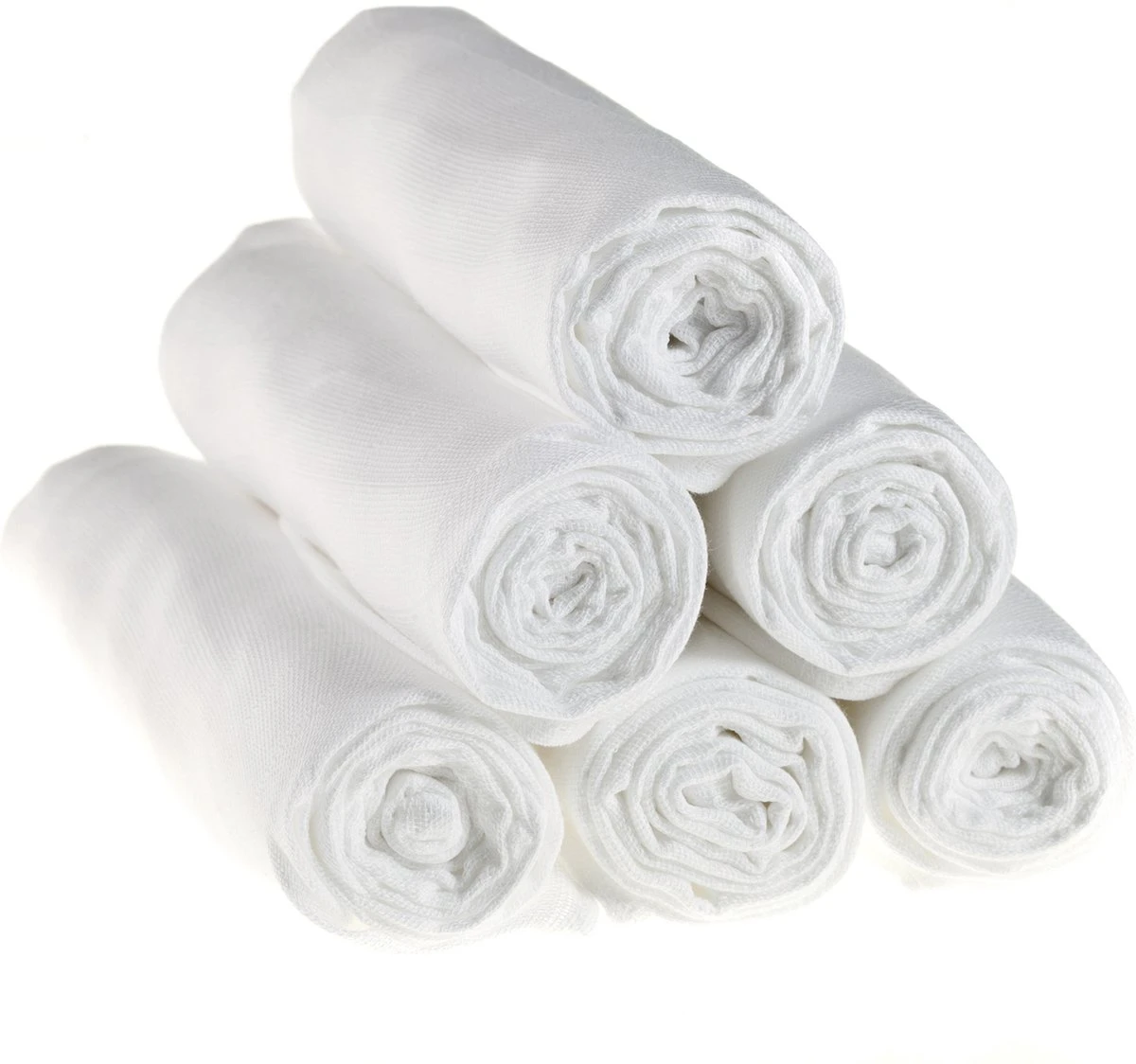 Makian Hydrofiele Luiers - Hydrofiele Doeken 80x80cm - Set Van 6 - Wit - Image 2