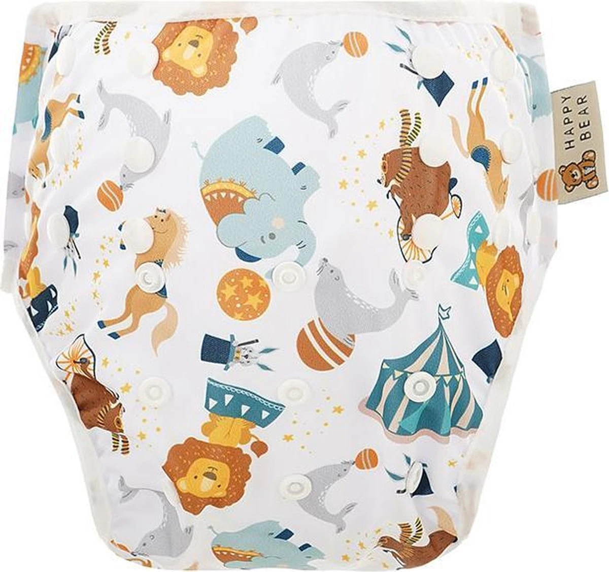 HappyBear - Zwemluier Circus | 0-3 Jaar - Wasbaar - Onesize