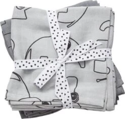 Done By Deer Set 2 Burp Cloths 70x70cm Contour Grey *
