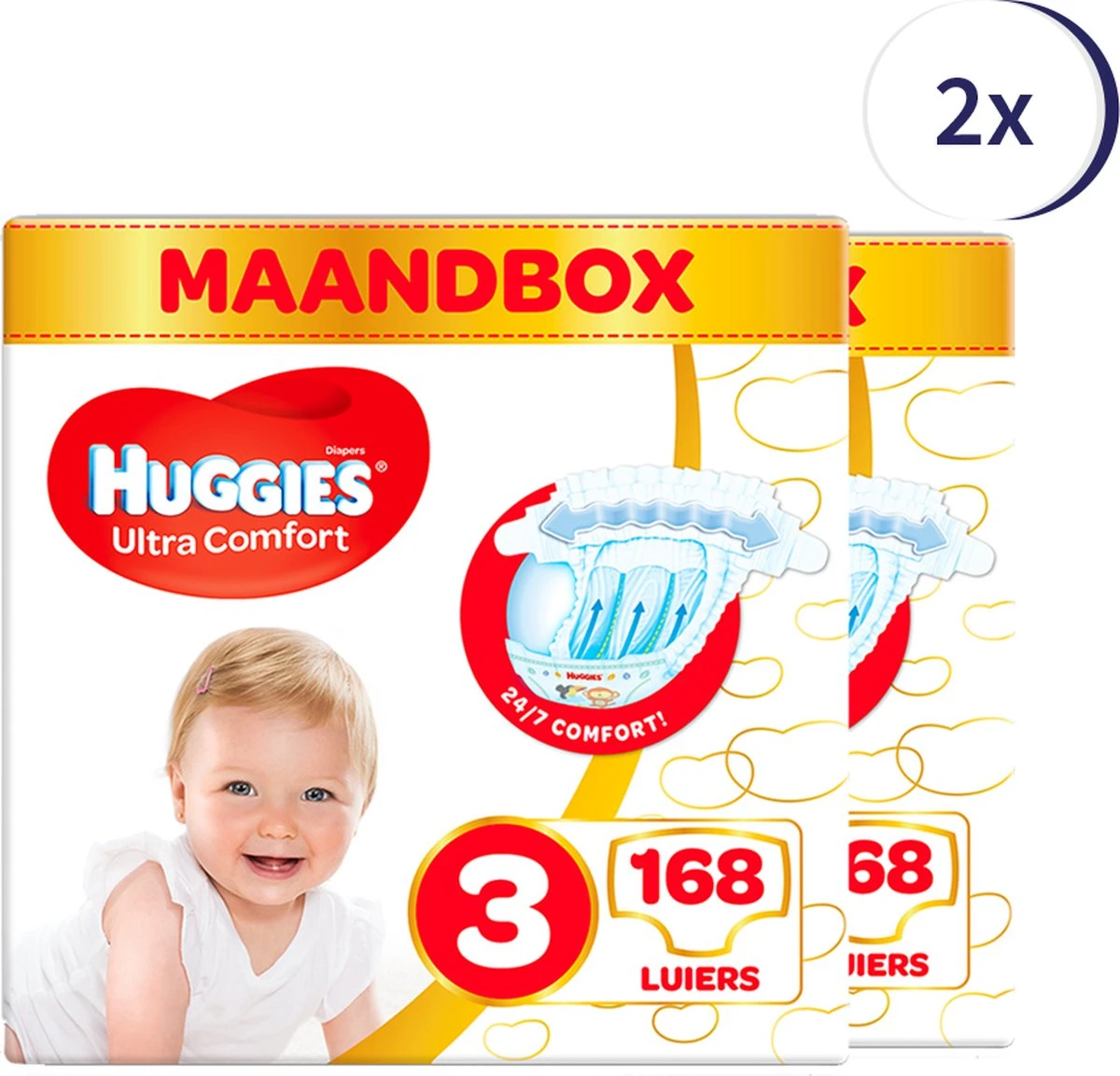 Huggies Luiers - Maat 3 (4 Tot 9 Kg) - 336 Stuks (6x56) - Voordeelverpakking