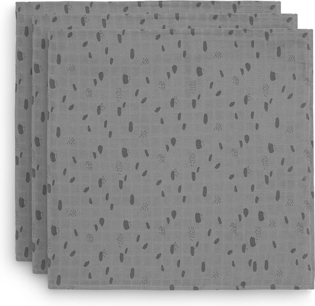 Jollein Hydrofiel Multidoek Spot 70x70cm - Storm Grey - 3 Stuks - Image 2