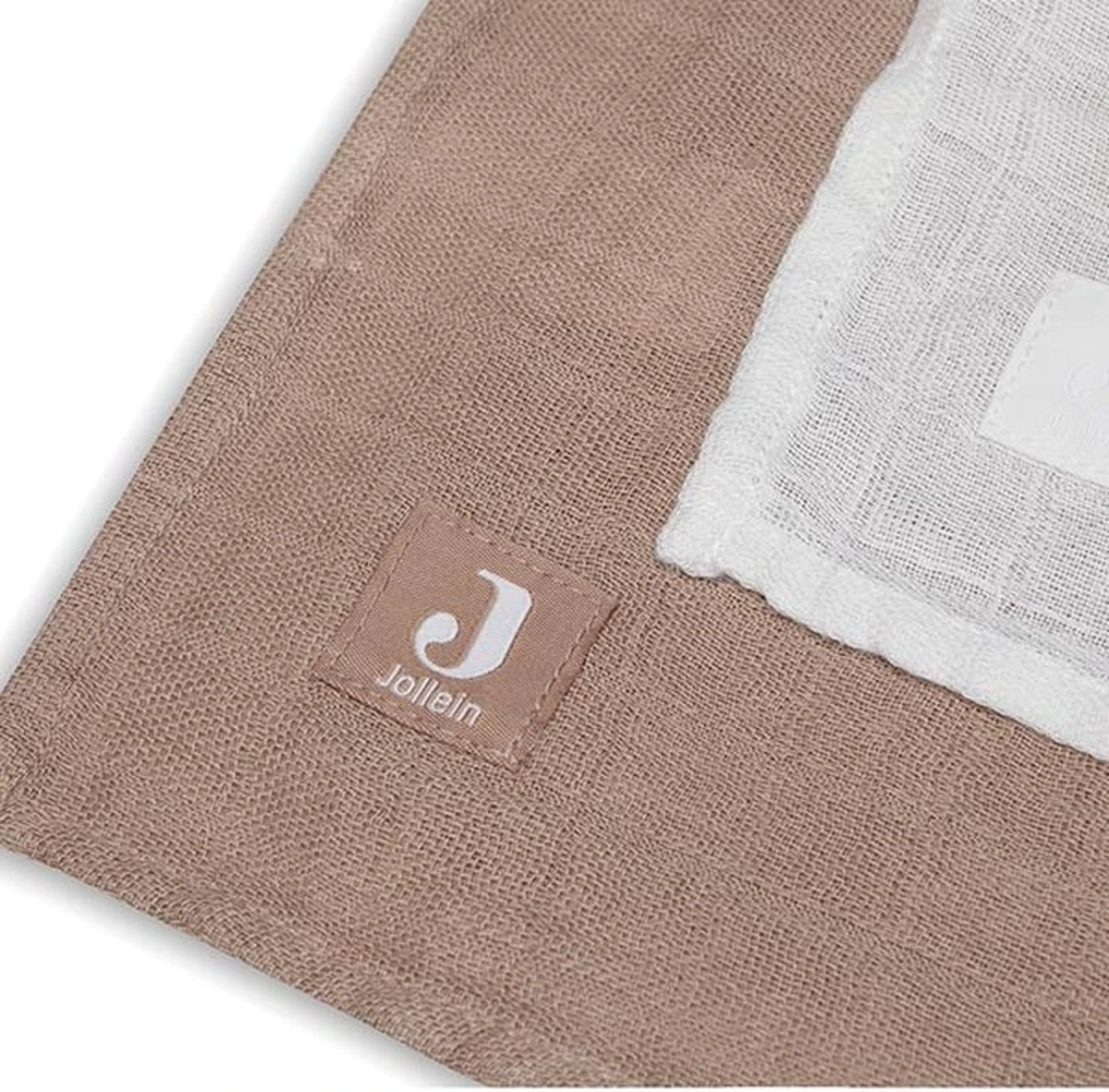 Jollein Hydrofiele Doek Large Bamboe Katoen 115x115cm Biscuit/Ivory - 2 Stuks - Image 11