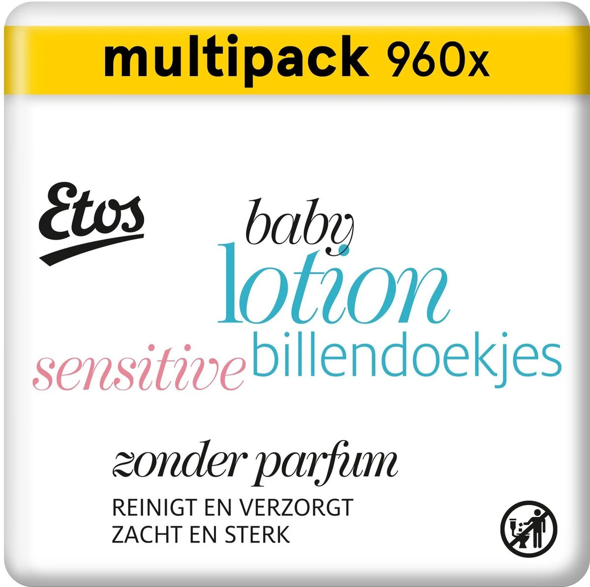 Etos Baby Lotion Sensitive Billendoekjes - 960 Stuks (12 X 80 Stuks) - Image 2