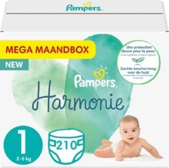 Pampers® Pampers - Harmonie / Pure - Maat 1 - Mega Maandbox - 210 Luiers