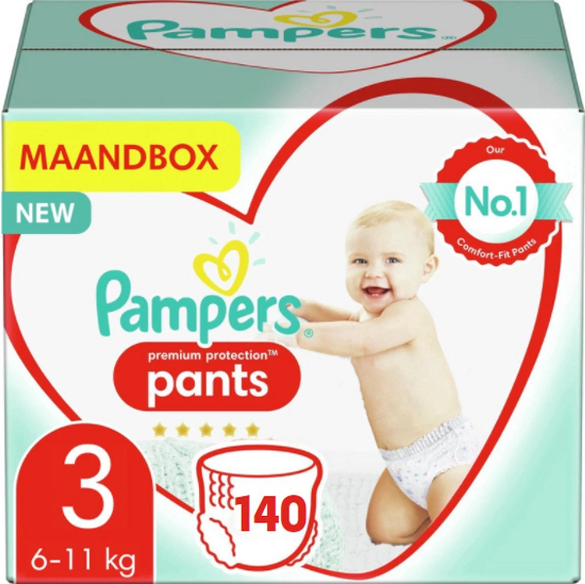 Pampers® Pampers Premium Protection Pants Maat 3 – 140 Luierbroekjes Maandbox - Image 7