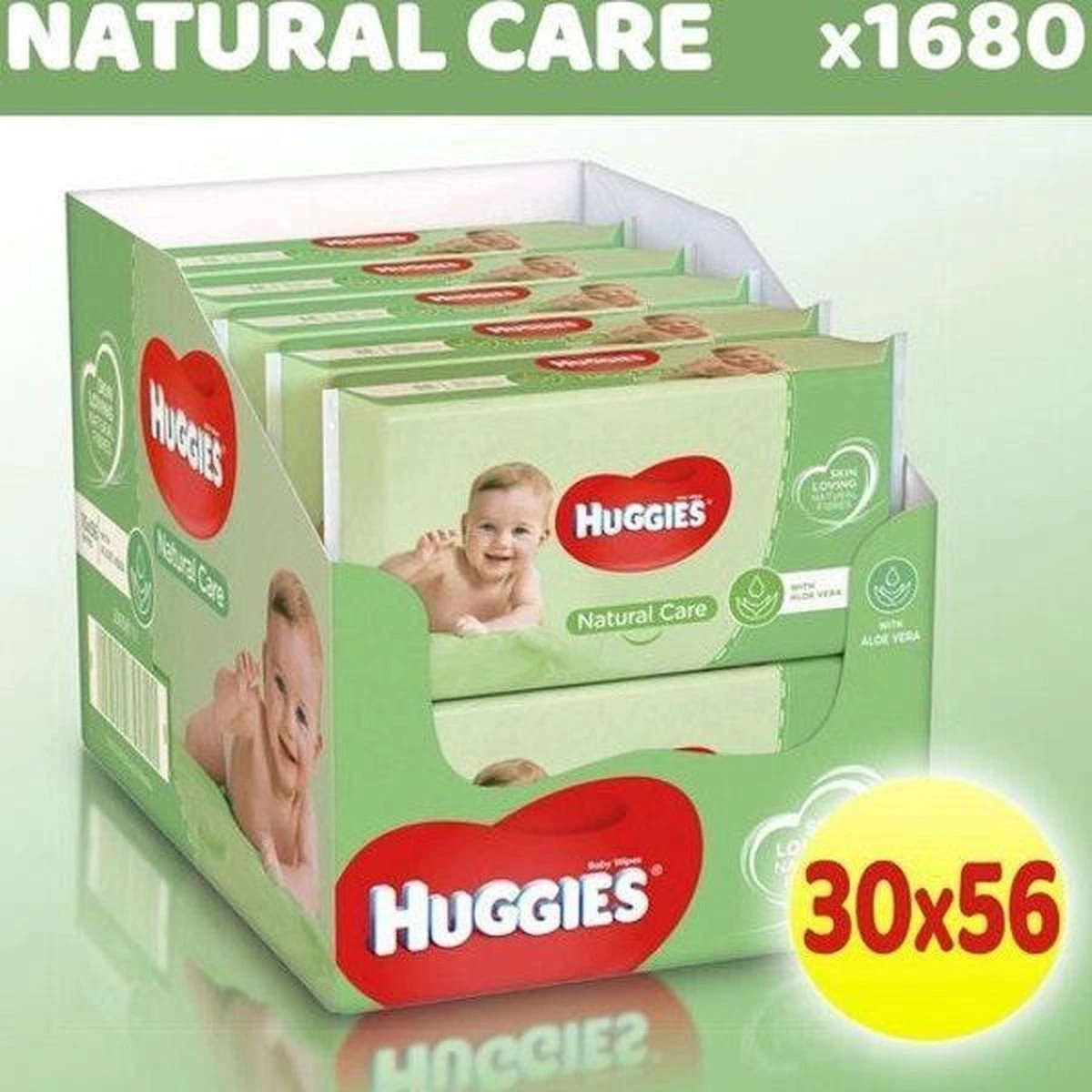 Huggies Billendoekjes Natural Care - Voordeelverpakking 30 Pakken - Image 2
