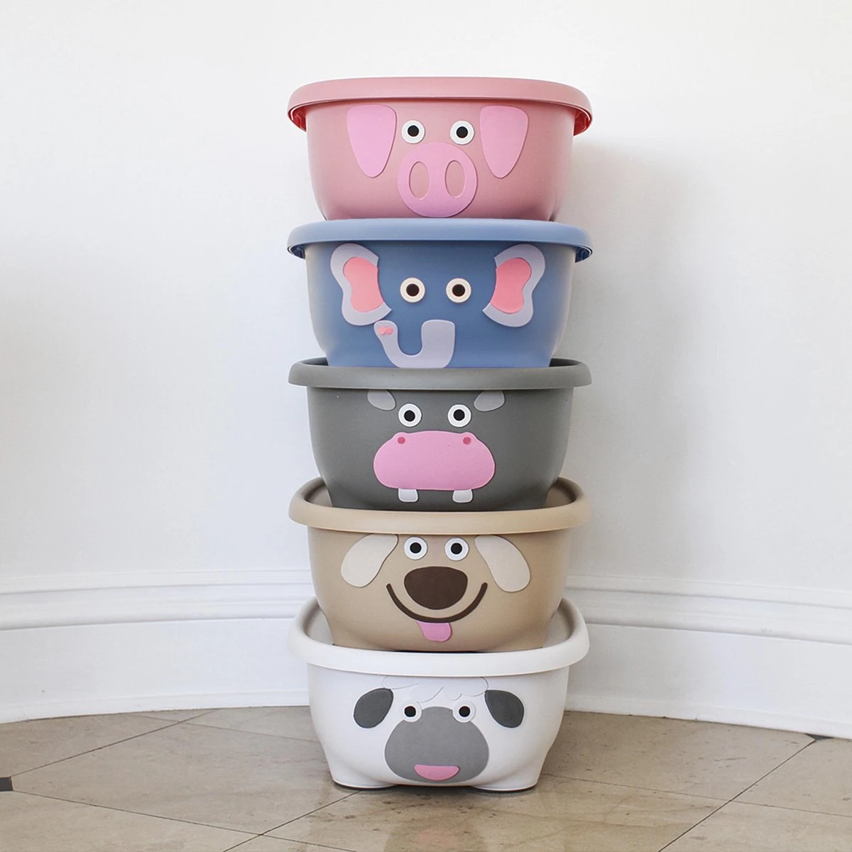 Prince Lionheart Tubimal® Met Hangmat | Baby & Peuter Badje | Opbergruimte Met Deksel | Stapelbaar | Herbruikbaar - Blauw / Olifant - Image 6