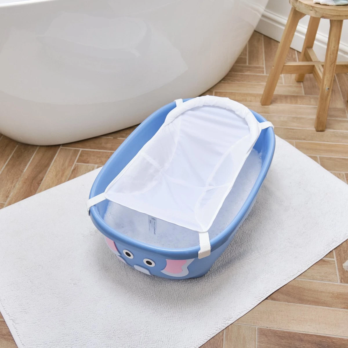 Prince Lionheart Tubimal® Met Hangmat | Baby & Peuter Badje | Opbergruimte Met Deksel | Stapelbaar | Herbruikbaar - Blauw / Olifant - Image 12