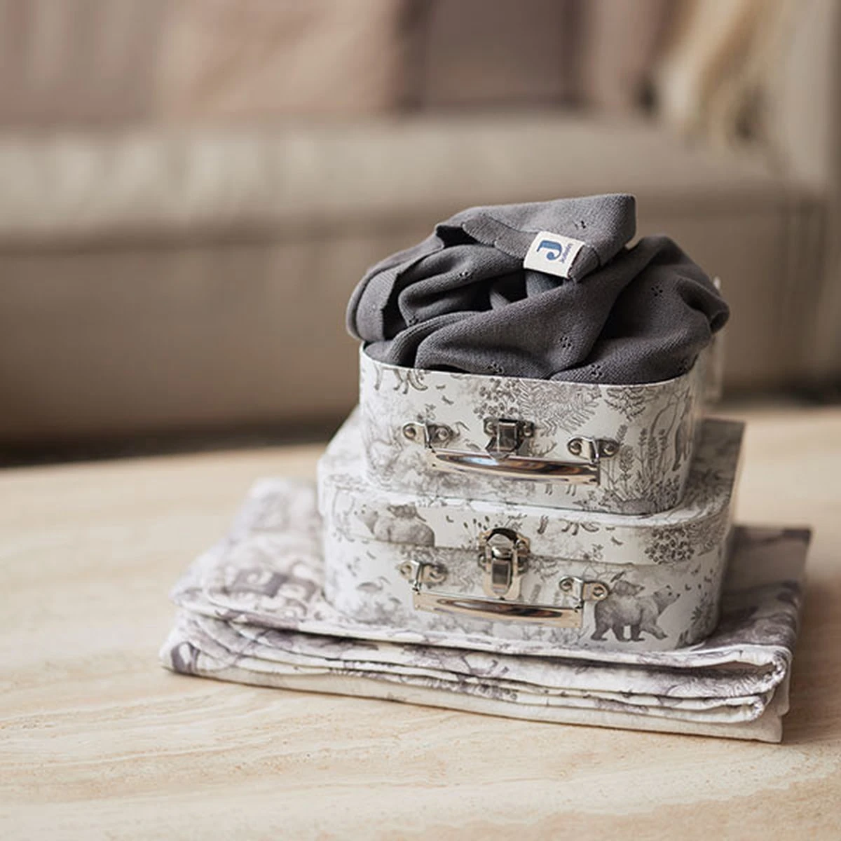 Jollein Hydrofiele Doek 70x70cm Pimpelmees Forest Animals - 2 Stuks - Image 5