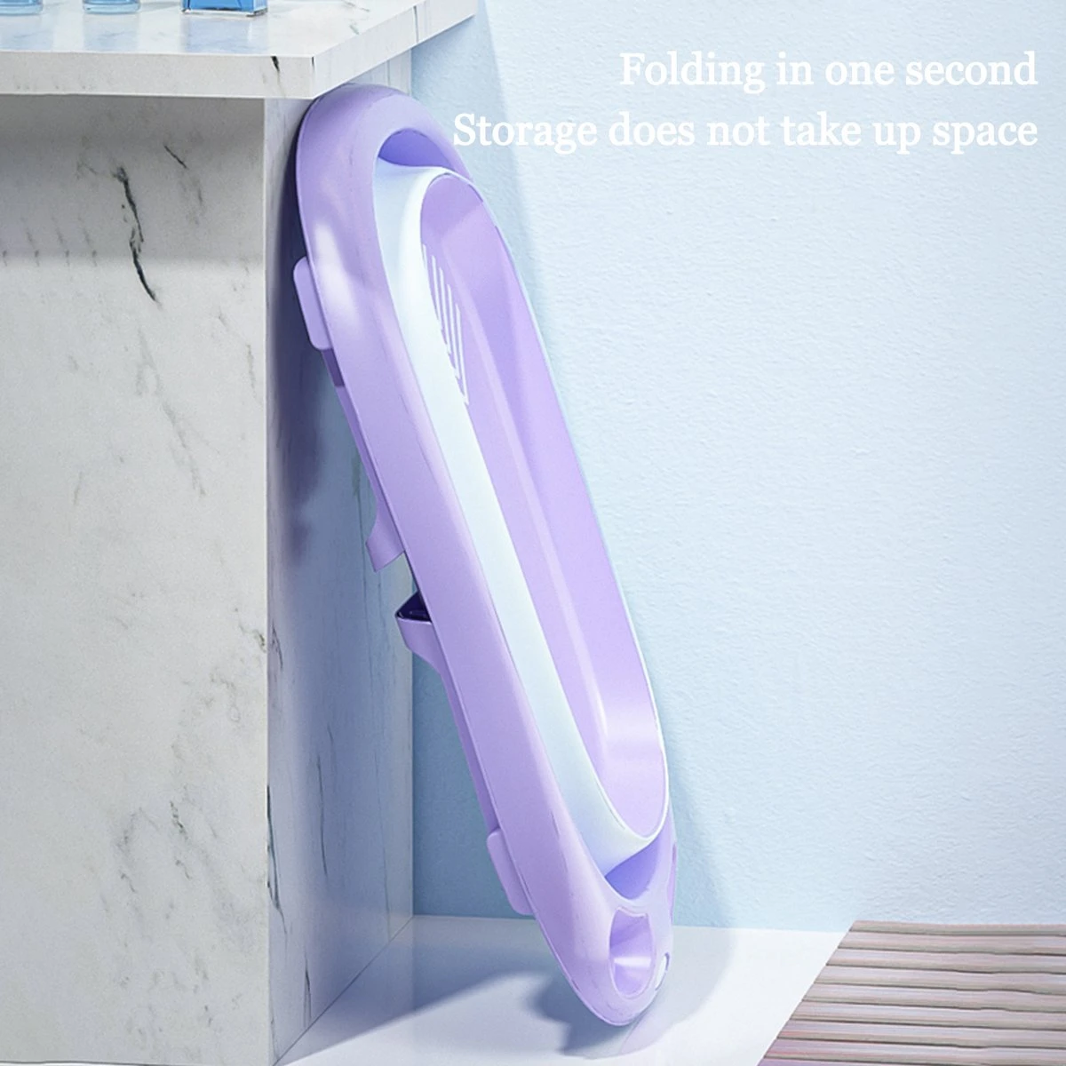 K IKIDO Babybadje - 3 In 1 Opvouwbaar - Multifunctioneel - Inclusief Badkussen - Baby Badje - Babybad - Peuterbadje - Lichtgewicht - Blauw - Image 2