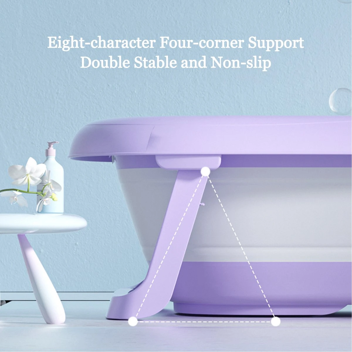 K IKIDO Babybadje - 3 In 1 Opvouwbaar - Multifunctioneel - Inclusief Badkussen - Baby Badje - Babybad - Peuterbadje - Lichtgewicht - Blauw - Image 5