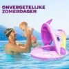 Eenhoorn - Kinderzwembad – Peuter Zwembad – Baby Zwembadje – Baby Zwembad Met Zonnescherm – Opblaasbaar – Vanaf 1 Jaar