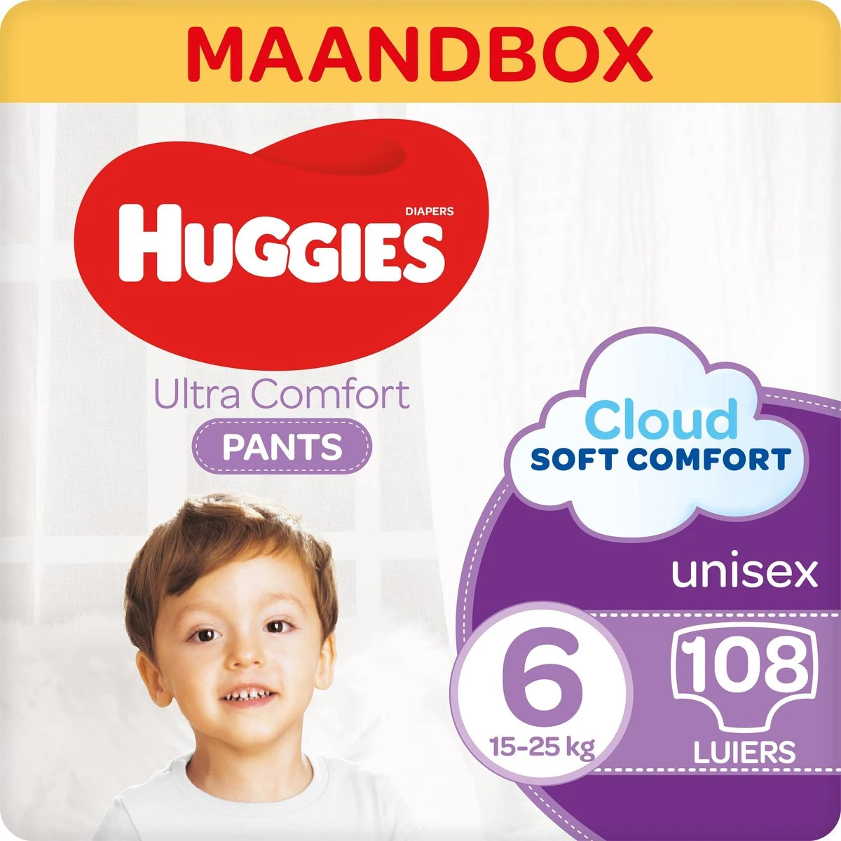 Huggies Luierbroekjes - Maat 6 (15 Tot 25 Kg) - Ultra Comfort - Unisex - 108 Stuks - Maandbox