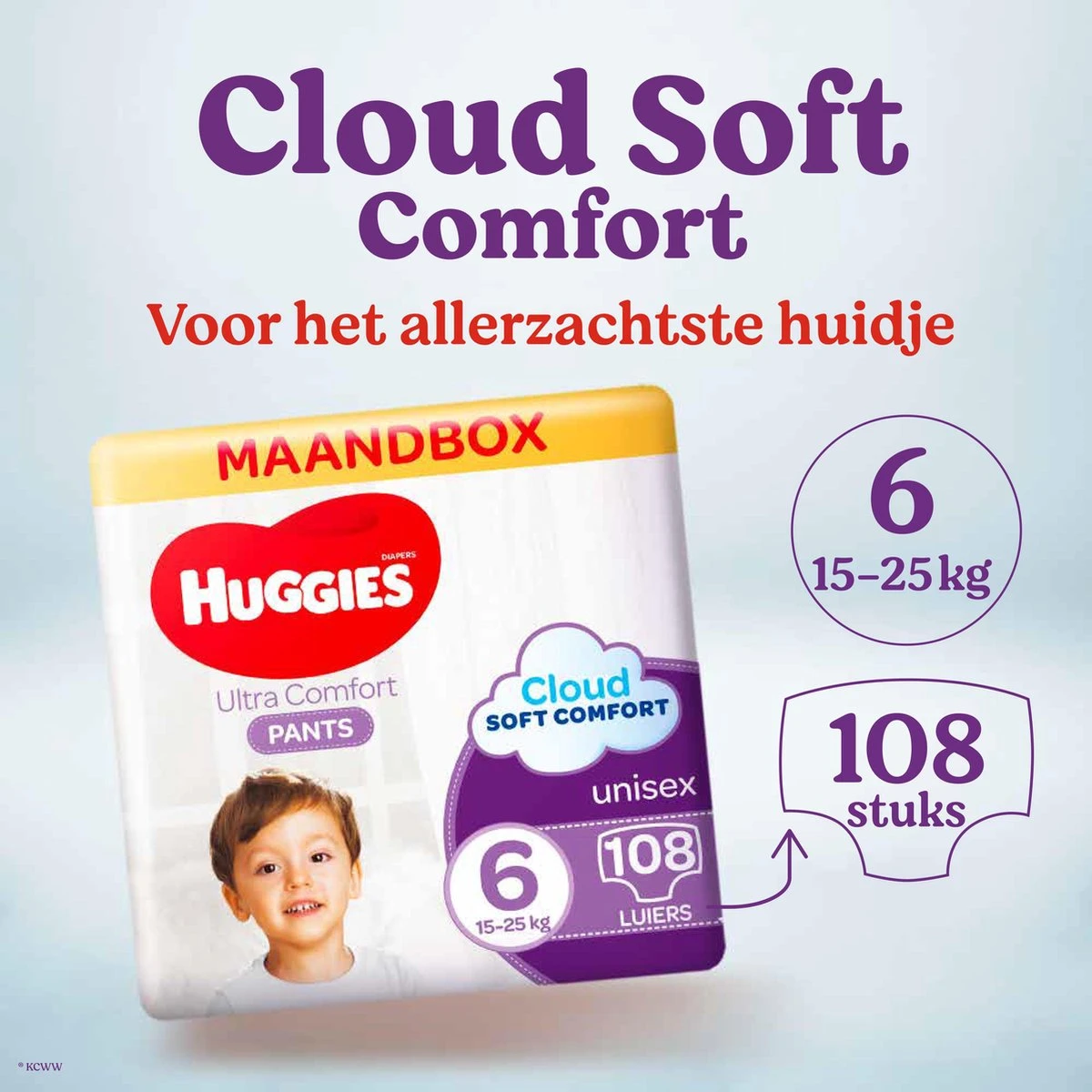 Huggies Luierbroekjes - Maat 6 (15 Tot 25 Kg) - Ultra Comfort - Unisex - 108 Stuks - Maandbox - Image 3