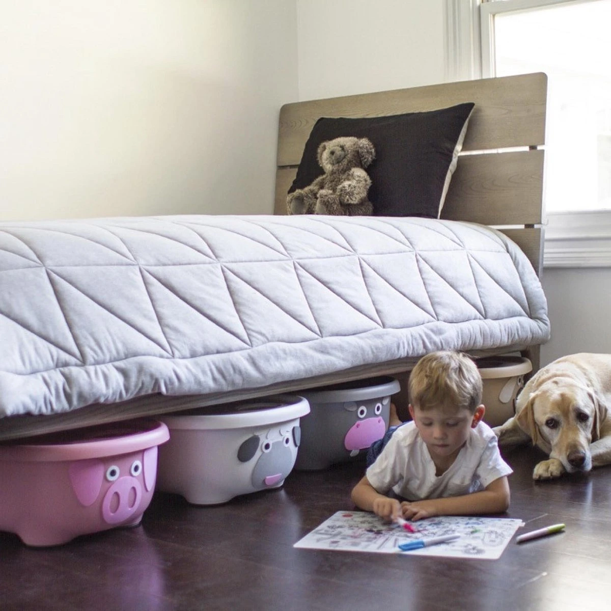 Prince Lionheart Tubimal® Met Hangmat | Baby & Peuter Badje | Opbergruimte Met Deksel | Stapelbaar | Herbruikbaar - Blauw / Olifant - Image 4