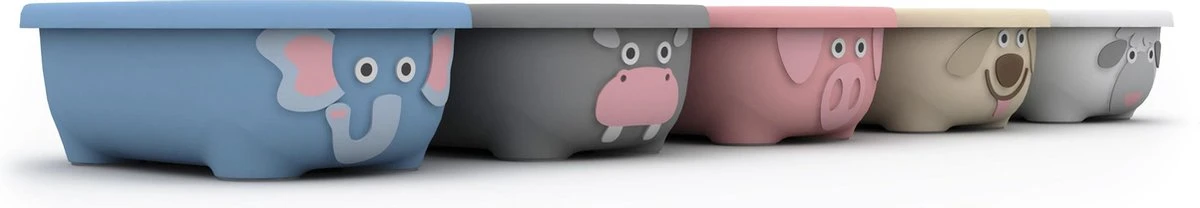 Prince Lionheart Tubimal® Met Hangmat | Baby & Peuter Badje | Opbergruimte Met Deksel | Stapelbaar | Herbruikbaar - Blauw / Olifant - Image 7