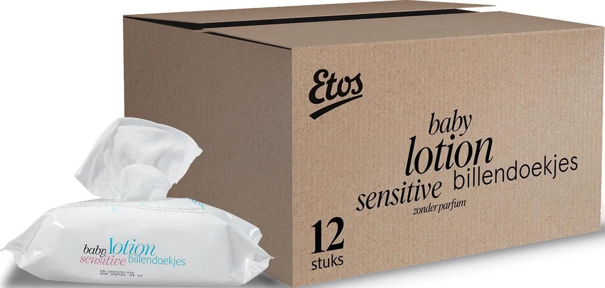 Etos Baby Lotion Sensitive Billendoekjes - 960 Stuks (12 X 80 Stuks)
