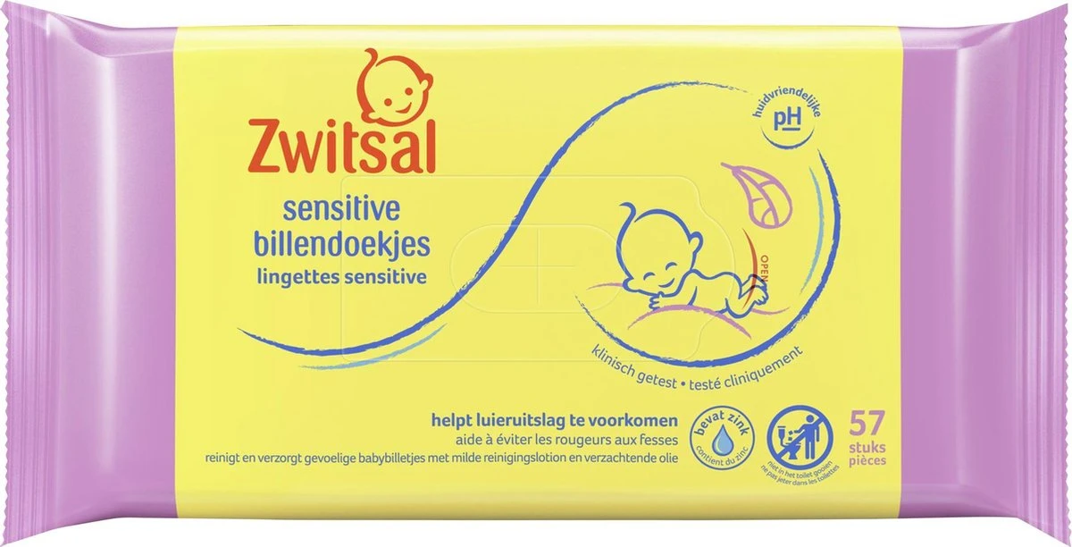 Zwitsal Sensitive Billendoekjes Alcoholvrij - 1539 Doekjes - Voordeelverpakking - Image 2