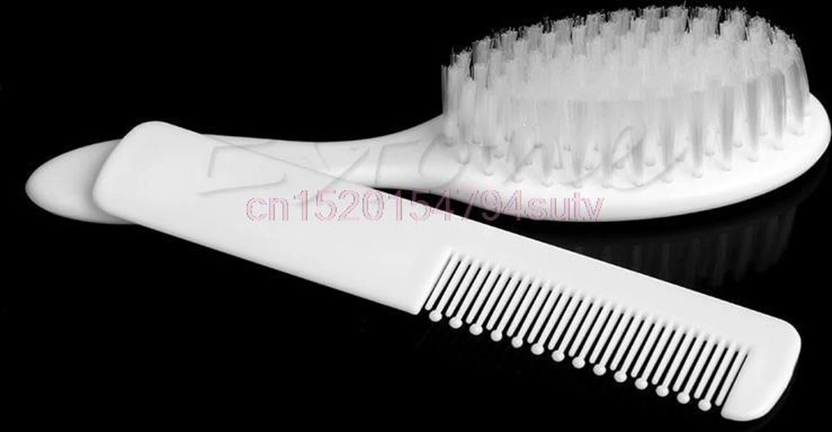 Merkloos Babyborstel En Babykam - Wit - Zeer Zachte Haartjes - Voor Baby's - Image 3