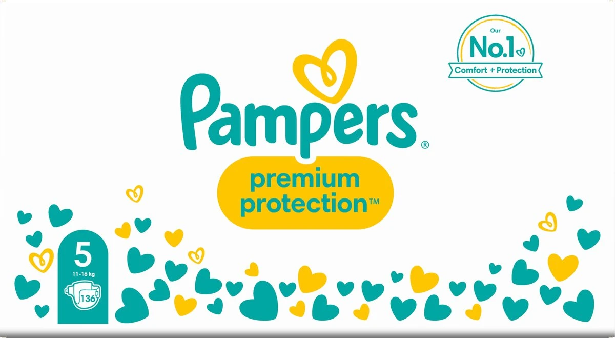 Pampers® Pampers Premium Protection Luiers - Maat 5 (11-16 Kg) - 136 Stuks - Multi-Pack - Image 9