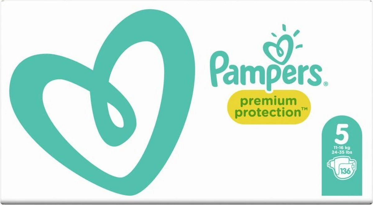 Pampers® Pampers Premium Protection Luiers - Maat 5 (11-16 Kg) - 136 Stuks - Multi-Pack - Image 8