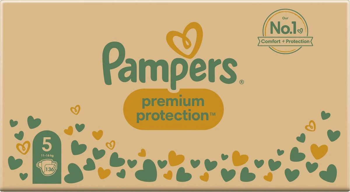 Pampers® Pampers Premium Protection Luiers - Maat 5 (11-16 Kg) - 136 Stuks - Multi-Pack - Image 2