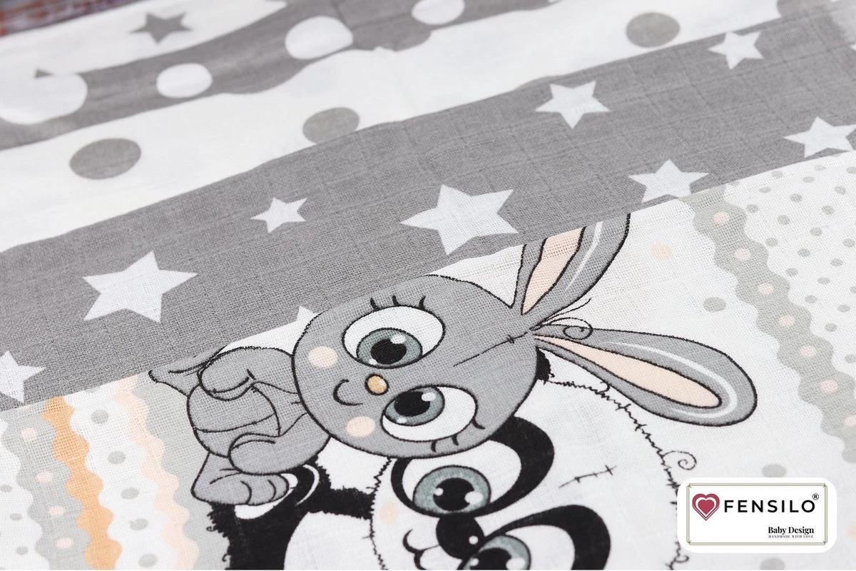 Hydrofiele Luiers - Hydrofiele Doeken - 70 X 80 Cm - 10 Pack – Grijs – Sterren - EU Gefabriceerd – FENSILO Hydrofiele Doeken - Image 5