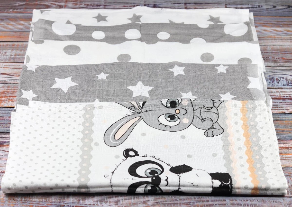 Hydrofiele Luiers - Hydrofiele Doeken - 70 X 80 Cm - 10 Pack – Grijs – Sterren - EU Gefabriceerd – FENSILO Hydrofiele Doeken - Image 8