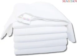 Makian Molton Luiers - Molton Doeken 80x80cm - Set Van 6 - Wit