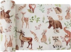 Hydrofiele Doek - Hydrofiele Doek XL - Bosdieren - 120x120cm - Multidoek - Hydrofiel - Swaddle - Hydrofiele Luier -XL - Bamboe - Hydrofieldoek - Hydrofieldoek Bosdieren - Omslagdoek Baby - Emmailloter