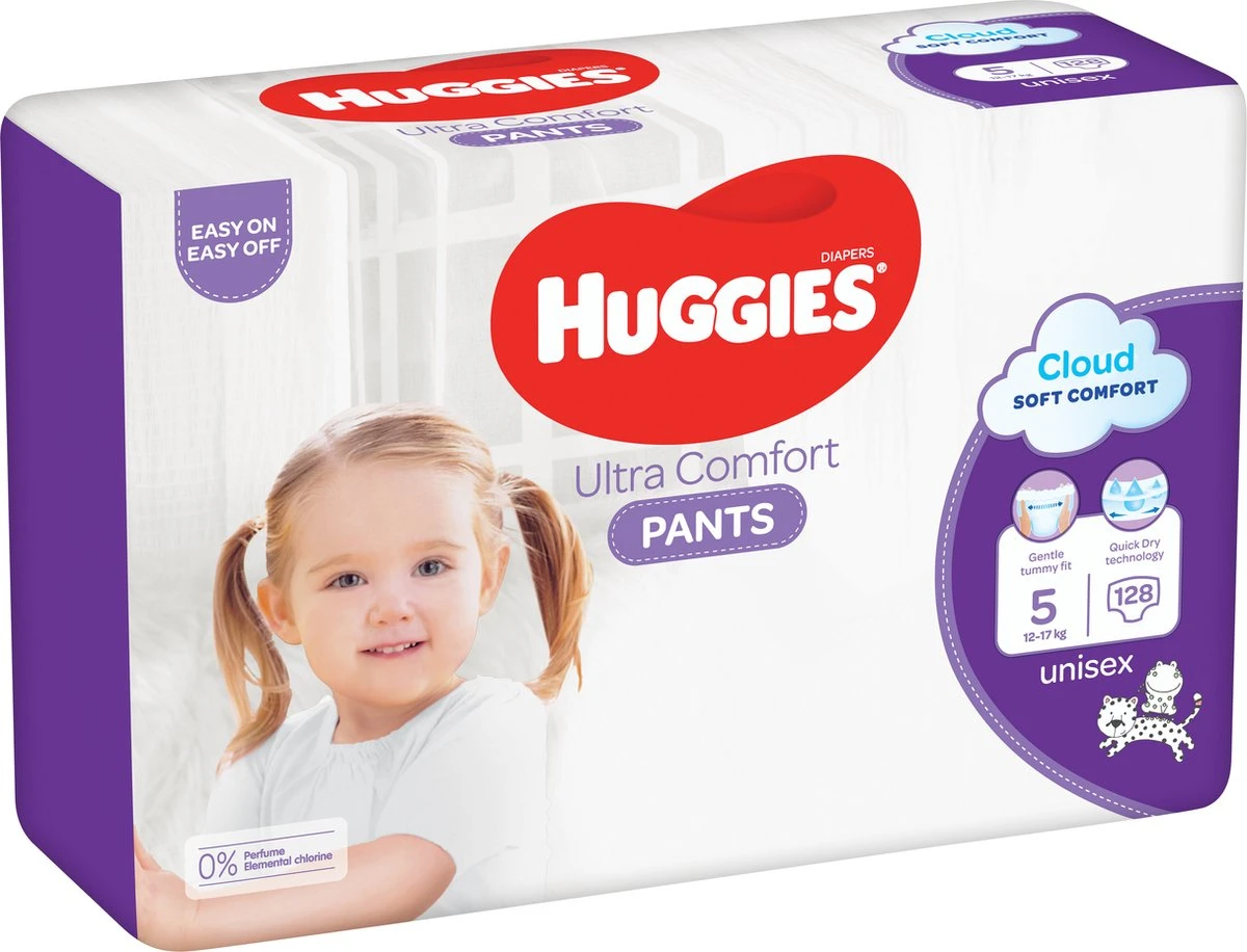 Huggies Luierbroekjes - Maat 5 (12 Tot 17 Kg) - Ultra Comfort - Unisex - 128 Stuks - Maandbox - Image 2