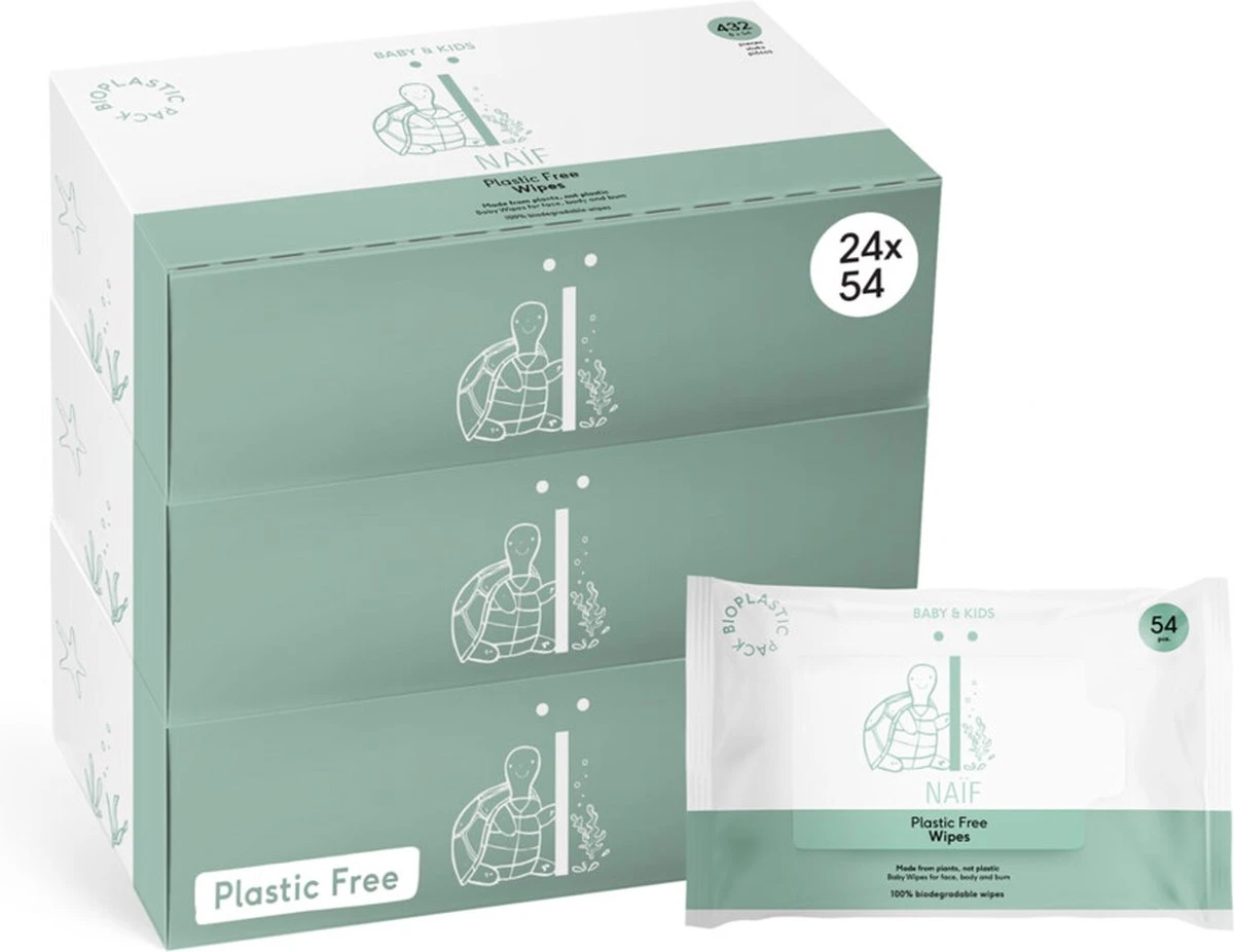 Naïf Plasticvrije Billendoekjes - Voordeelverpakking - 24 X 54 Doekjes - Met Natuurlijke Ingrediënten - Image 8