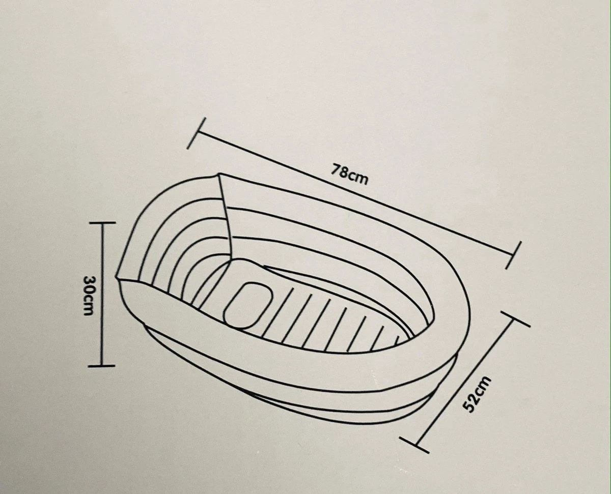Bambino© Opblaasbaar Babybad - Lichtgrijs - 78 X 52 X 30 Cm | Ideaal Voor Op Reis | 0-12 Maanden - Image 3